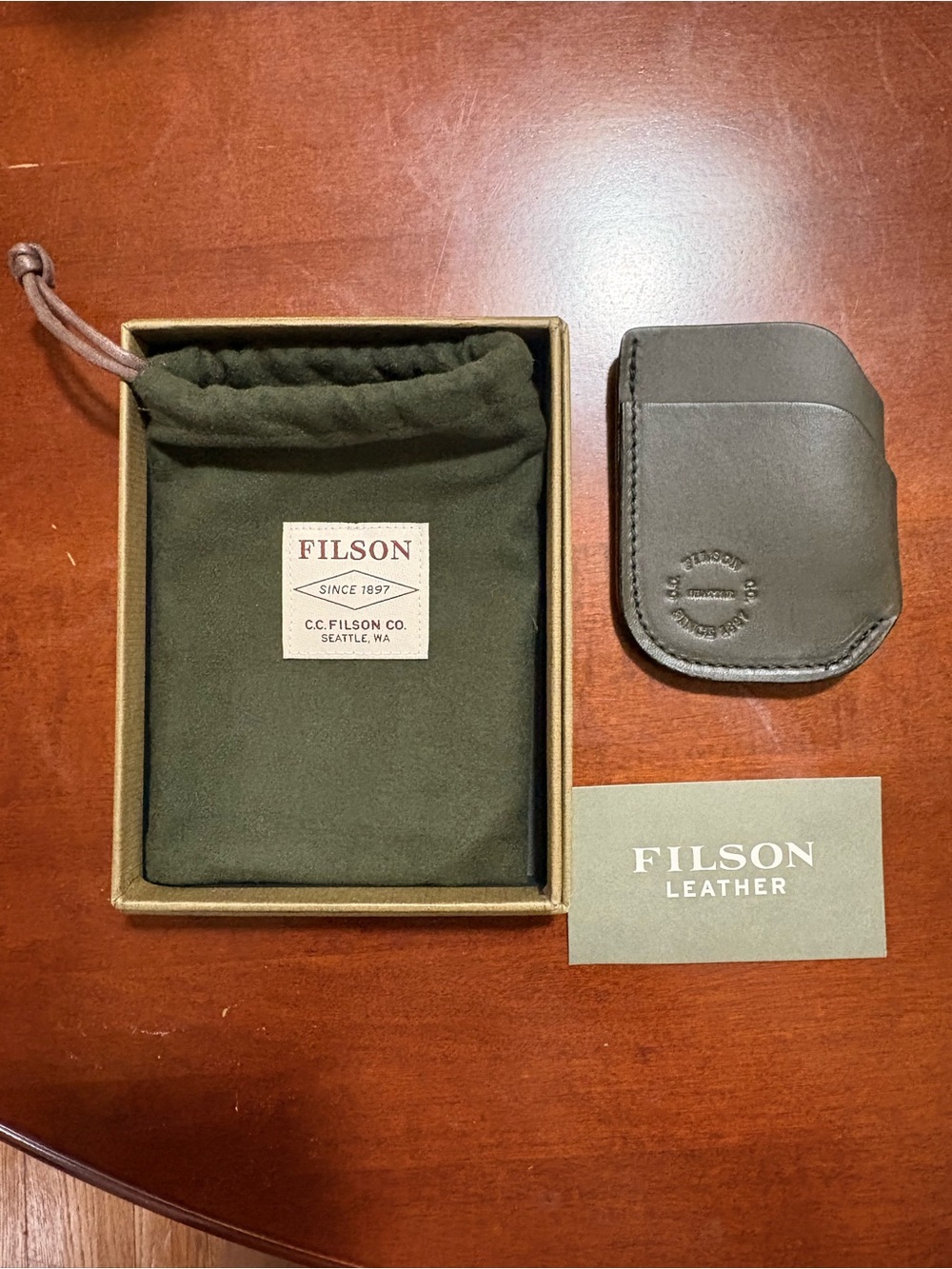 Filson Front Pocket Cash & Card Case Wallet Moss Green NIB Mint